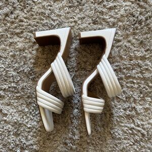 Alfani Step Flex Cream Block Heel Mules – Square Toe Heels – Women’s Size 9